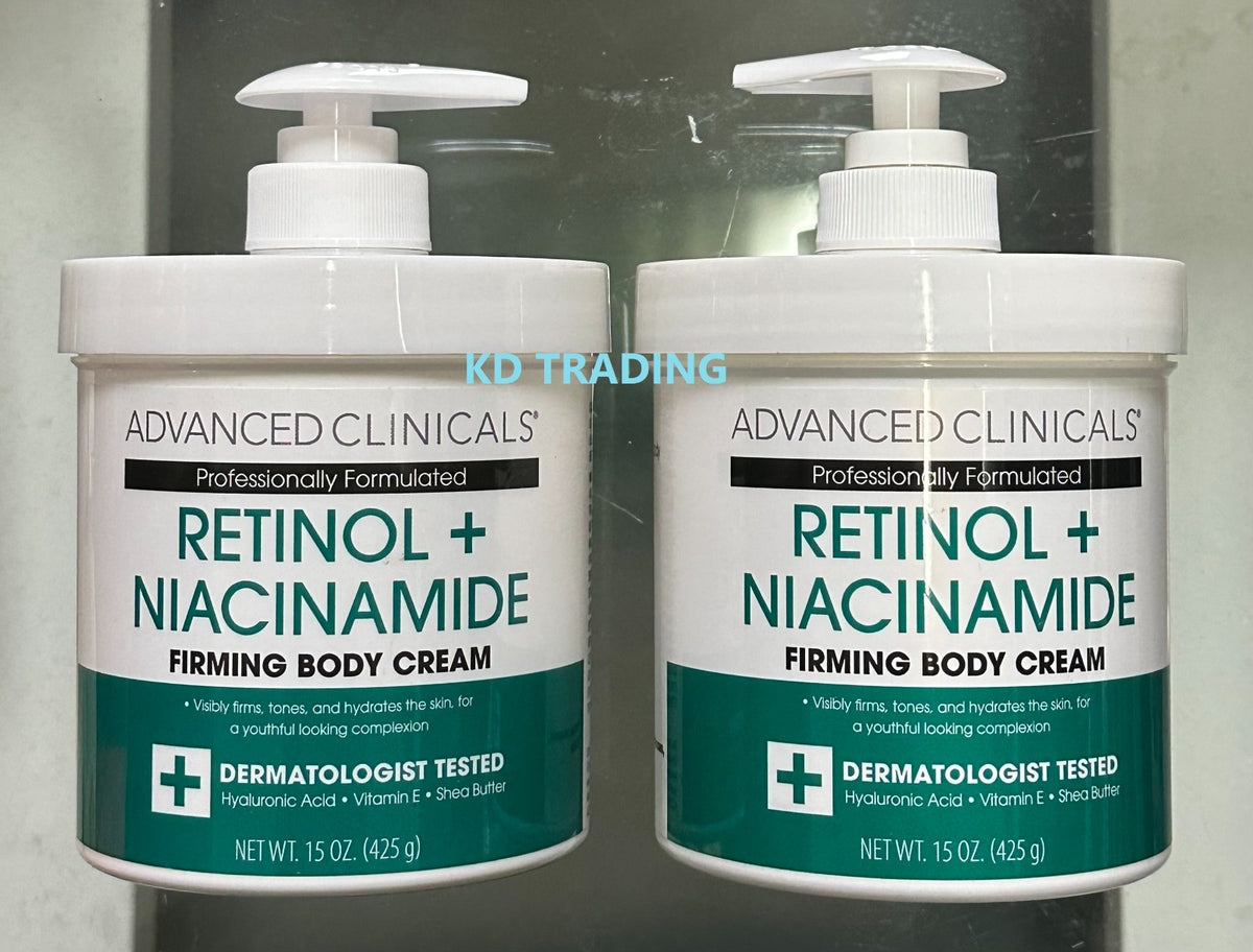 Advanced Clinicals Retinol Niacinamide Hyaluronic Body Cream 2-Pack - Firming & Hydrating
