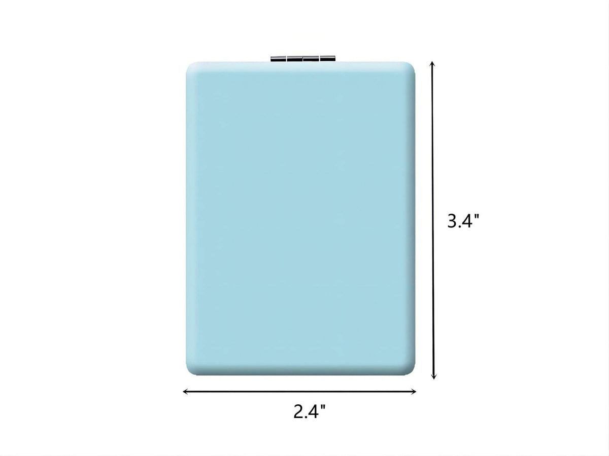 Blue Travel Compact Mirror for Men Women Pocket Makeup Mirror Double-Sided Portable