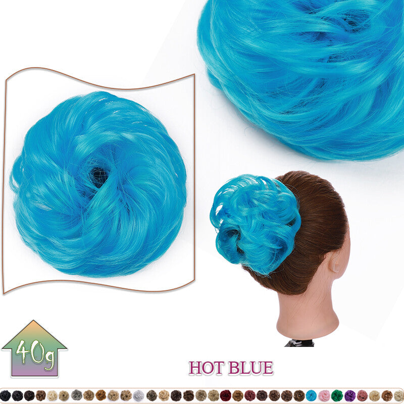 Curly Messy Bun Hair Extension Scrunchie Natural Updo Thick Human Hair