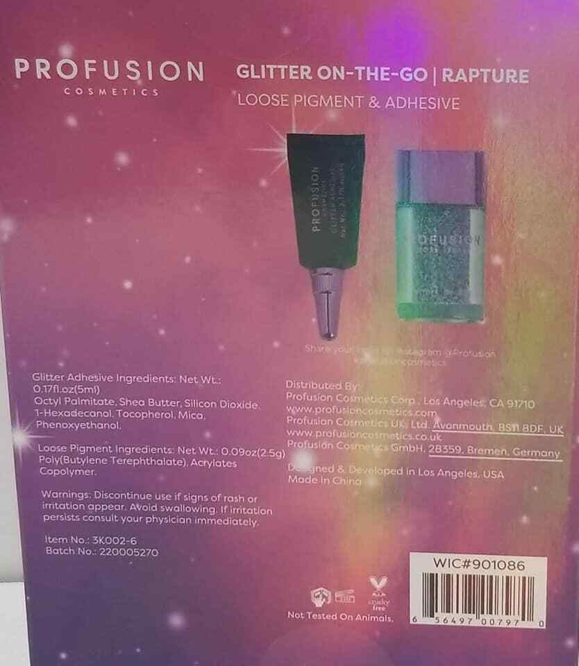Loose Glitter Pigment with Adhesive for Makeup & Crafts - Rapture