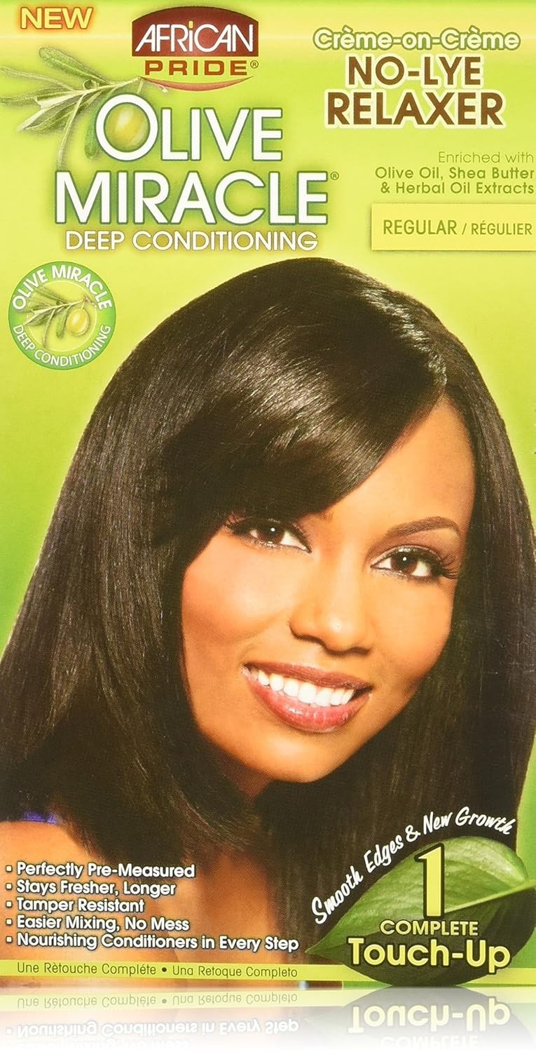 Olive Miracle Relaxer Kit - Deep Conditioning Hair Straightener, 8 Oz