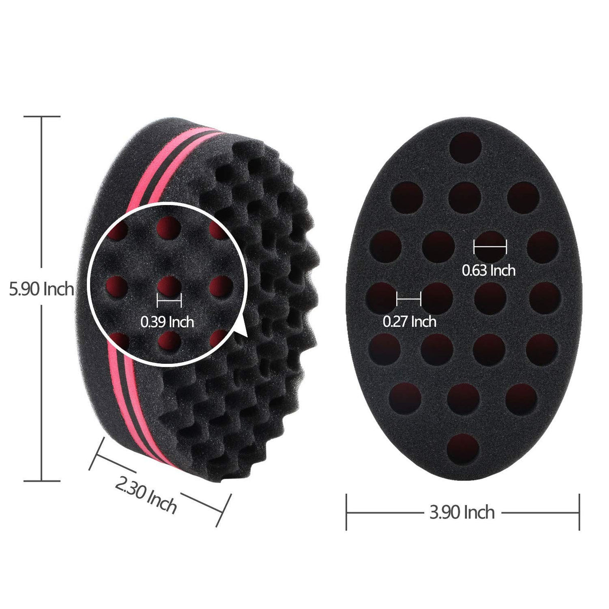 2PCS Hair Sponge Magic Barber Twist Curl Brush Dreads Locking Afro