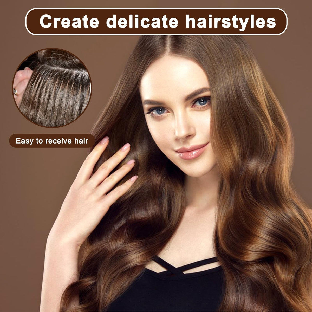Hair Extension Tool Kit with 600 Silicone Lined Micro Link Beads,