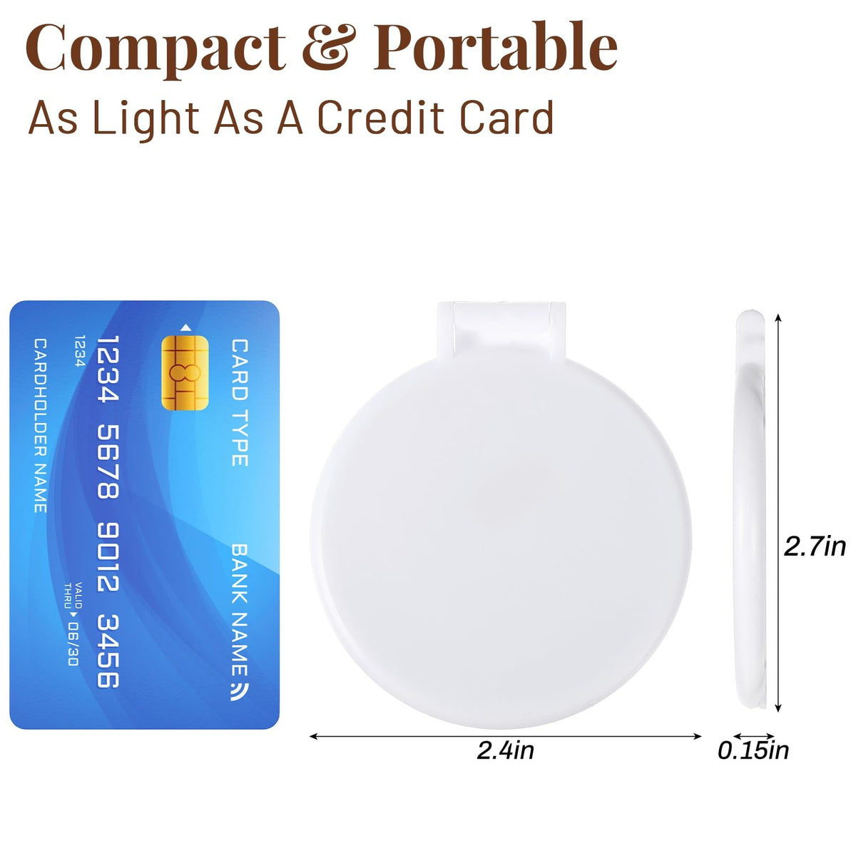 Mini Folding Travel Makeup Mirror Set - 72 Pack Compact Handheld Mirrors
