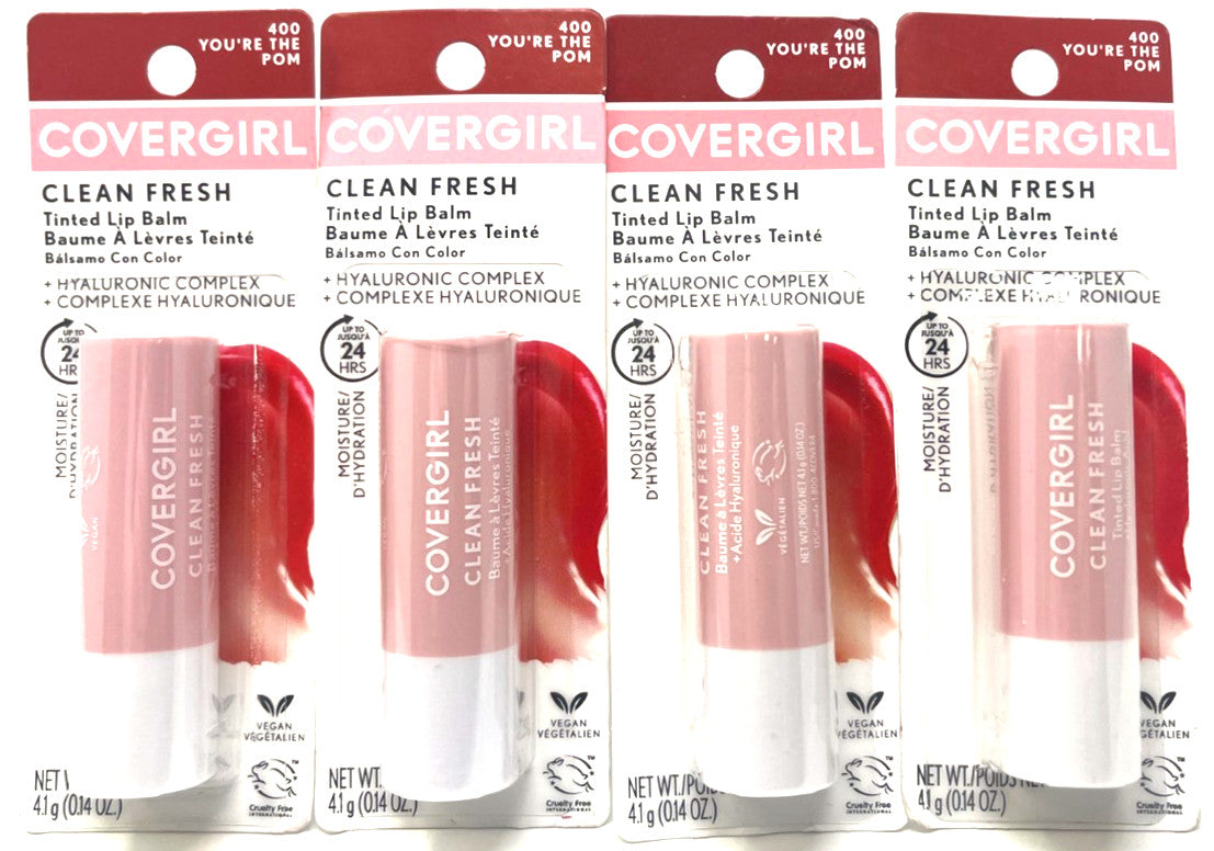 Set of 4 Covergirl Clear Fresh Tinted Lip Balms - Sealed, 0.14 oz