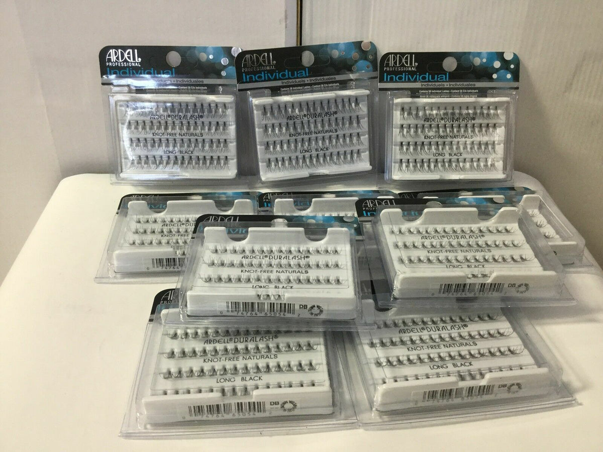 Set of 10 Ardell Duralash Individual False Eyelashes Knot Free Long Medium Short Black