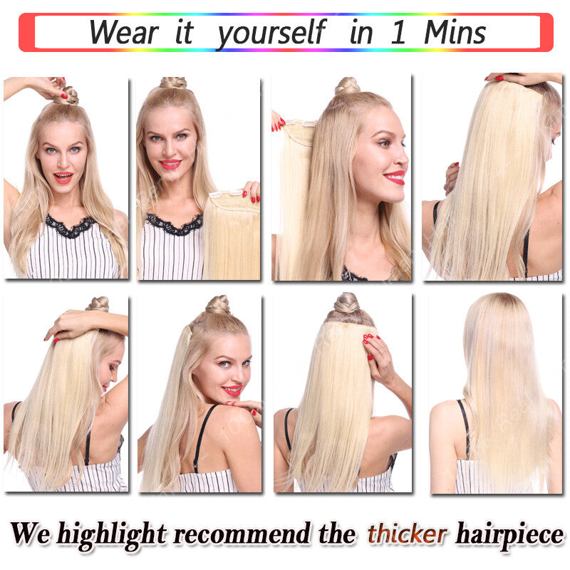 Remy Human Hair Clip-In Extensions 3/4 Full Head - Multiple Colors & Lengths