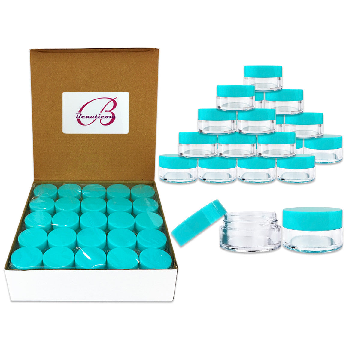 High Quality Acrylic Sample Jars Set - BPA Free, 5g/5ml, 50 Count