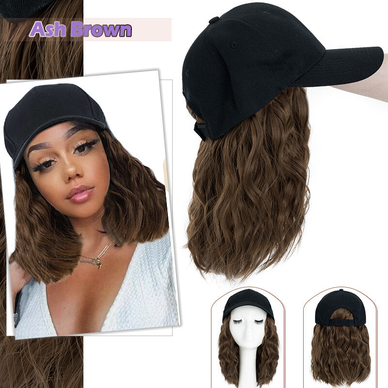 Adjustable Baseball Cap Wig with Hair Piece - Short Long Synthetic Hair