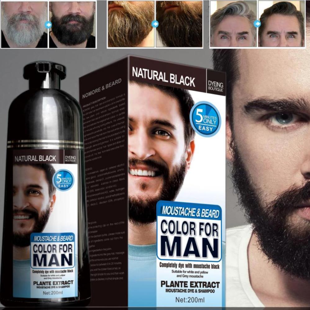 Permanent Beard Dye Shampoo - Black, 200ml