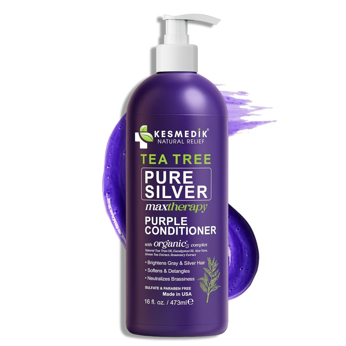Kesmedik Purple Blonde Conditioner - Anti-Brass Hair Toner & Repair, 16oz