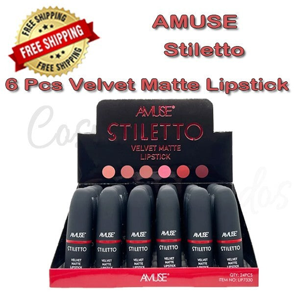 Long Lasting Matte Lipstick Set - 6 Velvet Stiletto Lip Colors