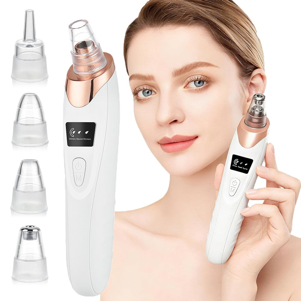 Electric Blackhead Vacuum Pore Cleaner with 5 Removable Heads for Facial Skin Care