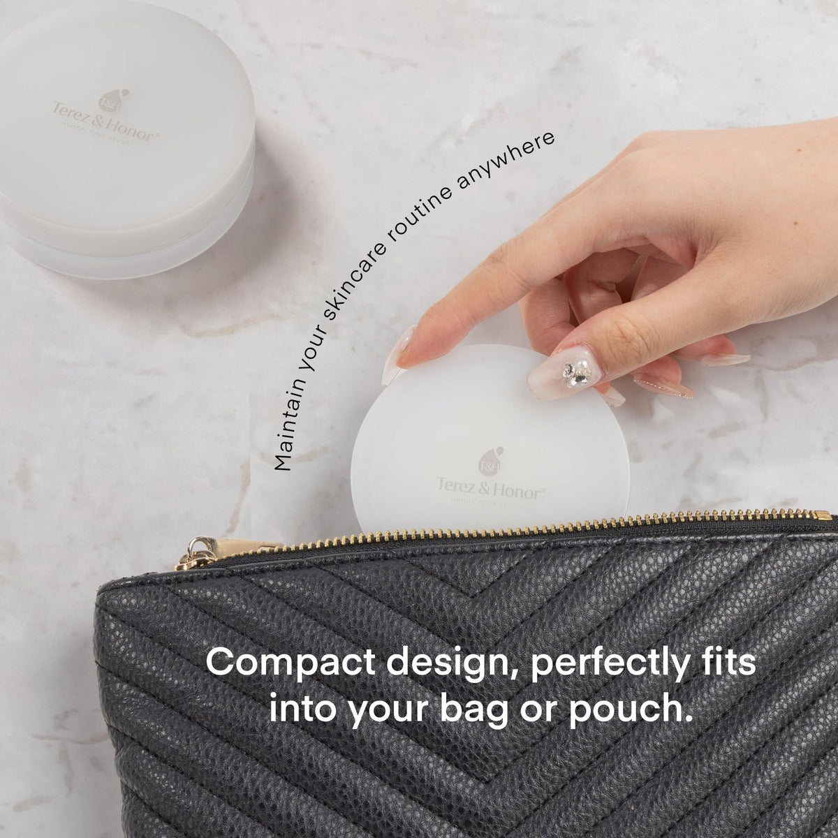 Travel Reusable Skincare Container for Toner Pads & Eye Patches - Leak Proof & Compact
