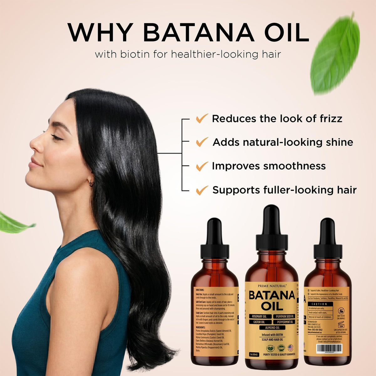 Natural Hair Oil with Batana, Rosemary & Pumpkin Seed - Nourishing 2oz