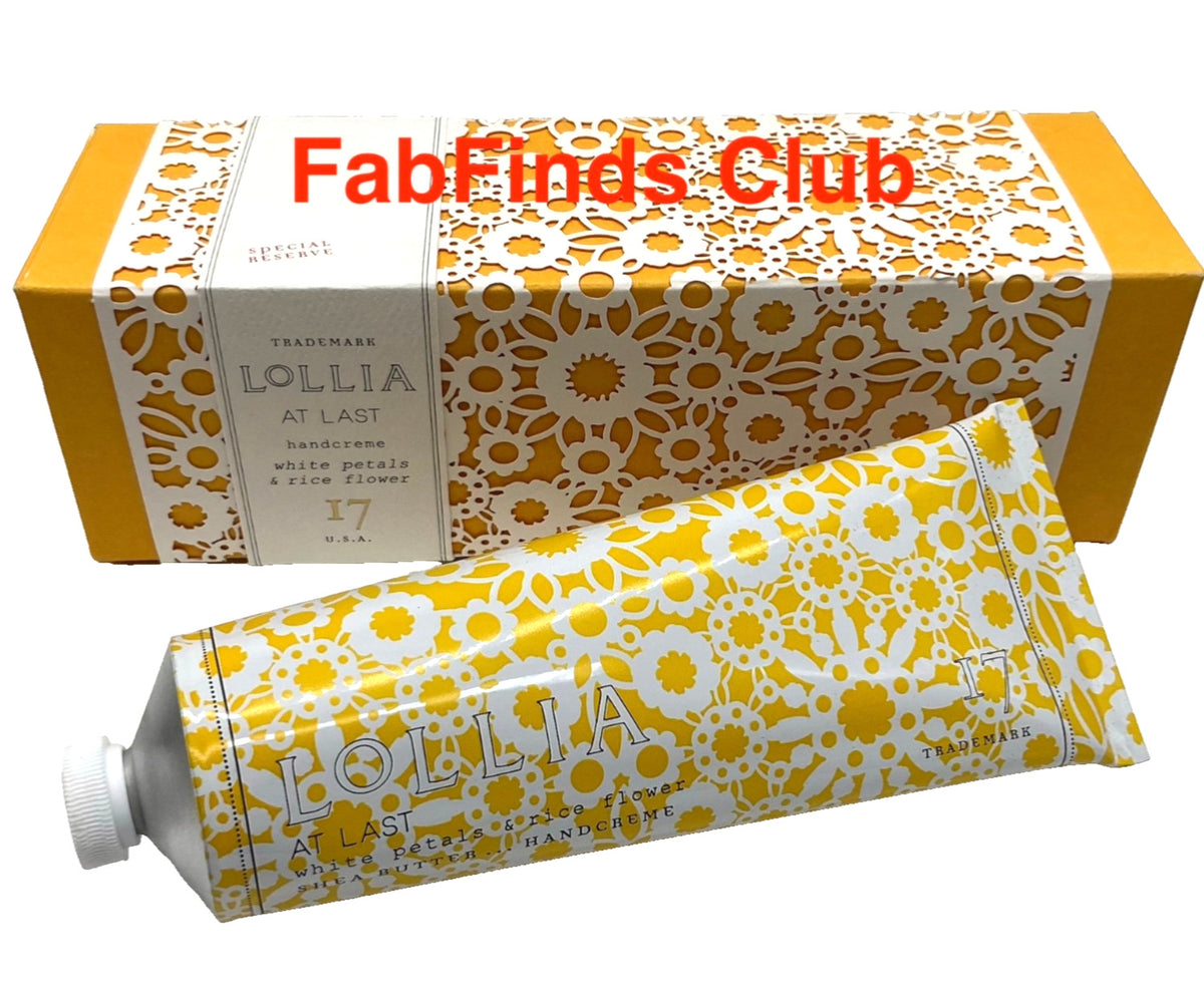 Lollia At Last Hand Cream #17 White Petals Rice Flower 4oz Moisturizer