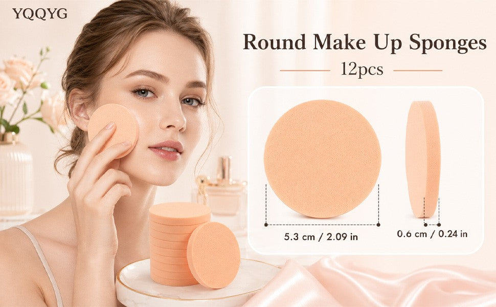 12 Pcs Reusable Makeup Sponges for Liquid Foundation and Blending