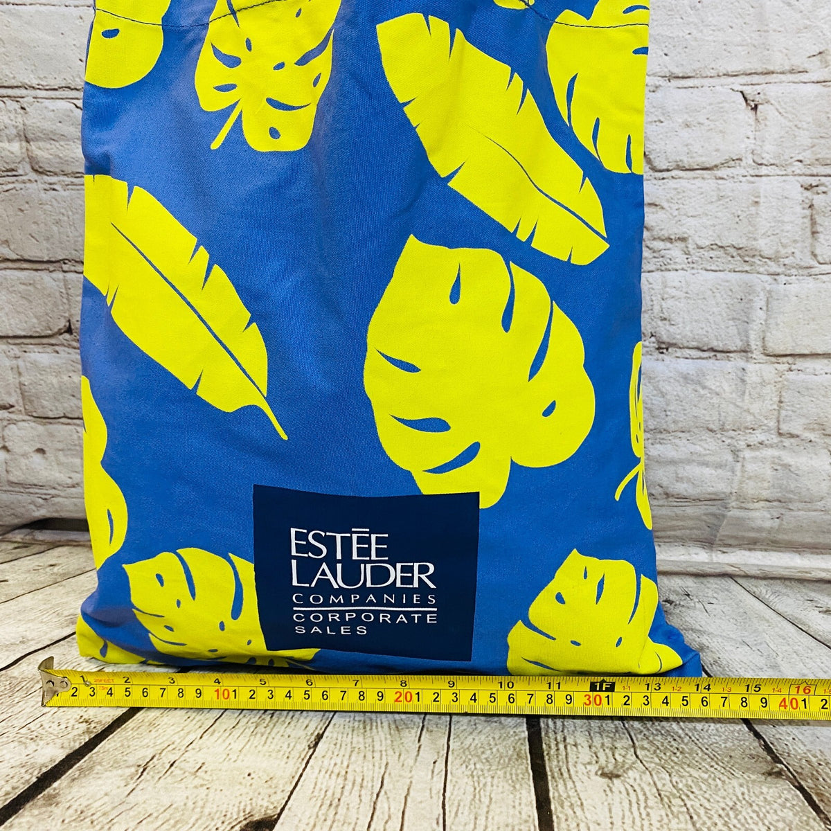 Estee Lauder Printed Tote Bag Yellow Blue New Authentic