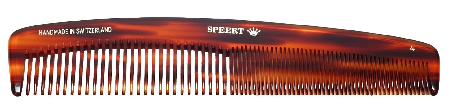 Handmade Swiss Tortoise Shell Comb 8 Inch Wide & Fine Tooth for Medium Hair