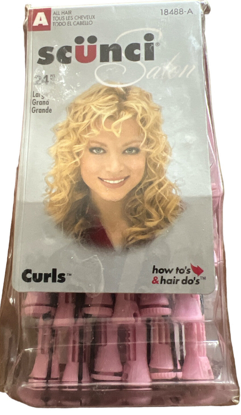 Salon Professional Perm Rod Curlers - Large Purple Set, 24 Pieces