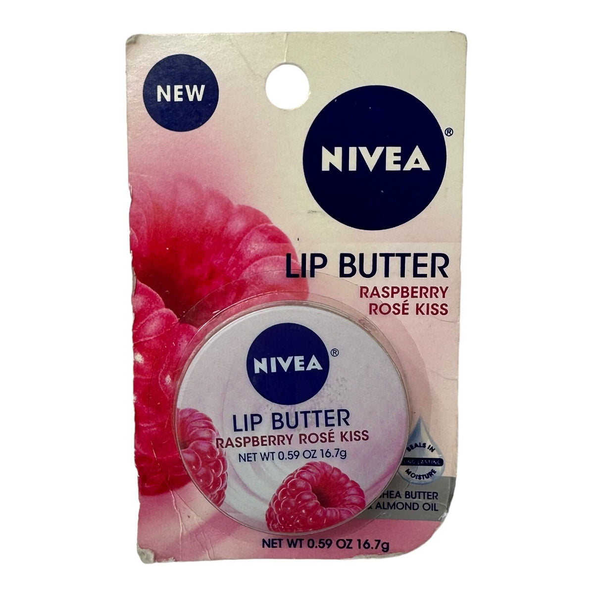 NIVEA Lip Butter Raspberry Rose Kiss 0.59 oz Tin with Shea & Almond Oil