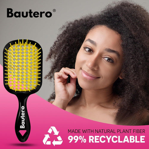 Detangler Brush for Curly Thick Hair - Pain-Free, Reduces Breakage & Shedding