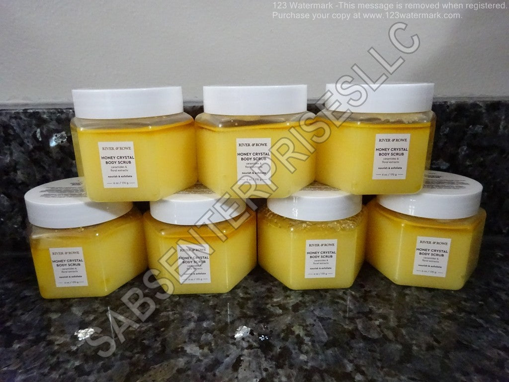 7 River & Rowe HONEY CRYSTAL Body Scrub Ceramides Floral Extracts 6