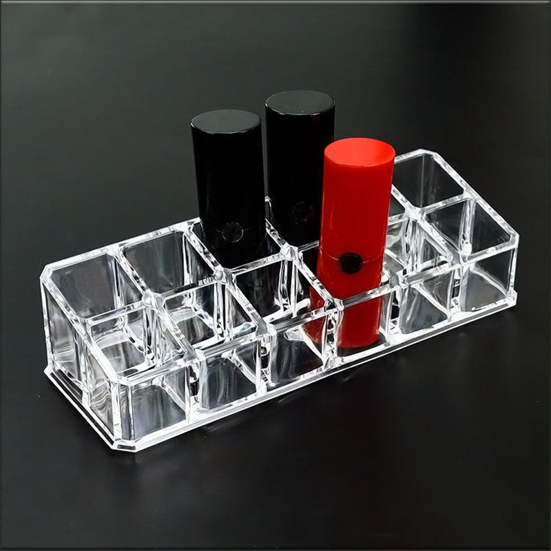 Acrylic Lipstick Organizer 12-Grid Desktop Makeup Storage Display
