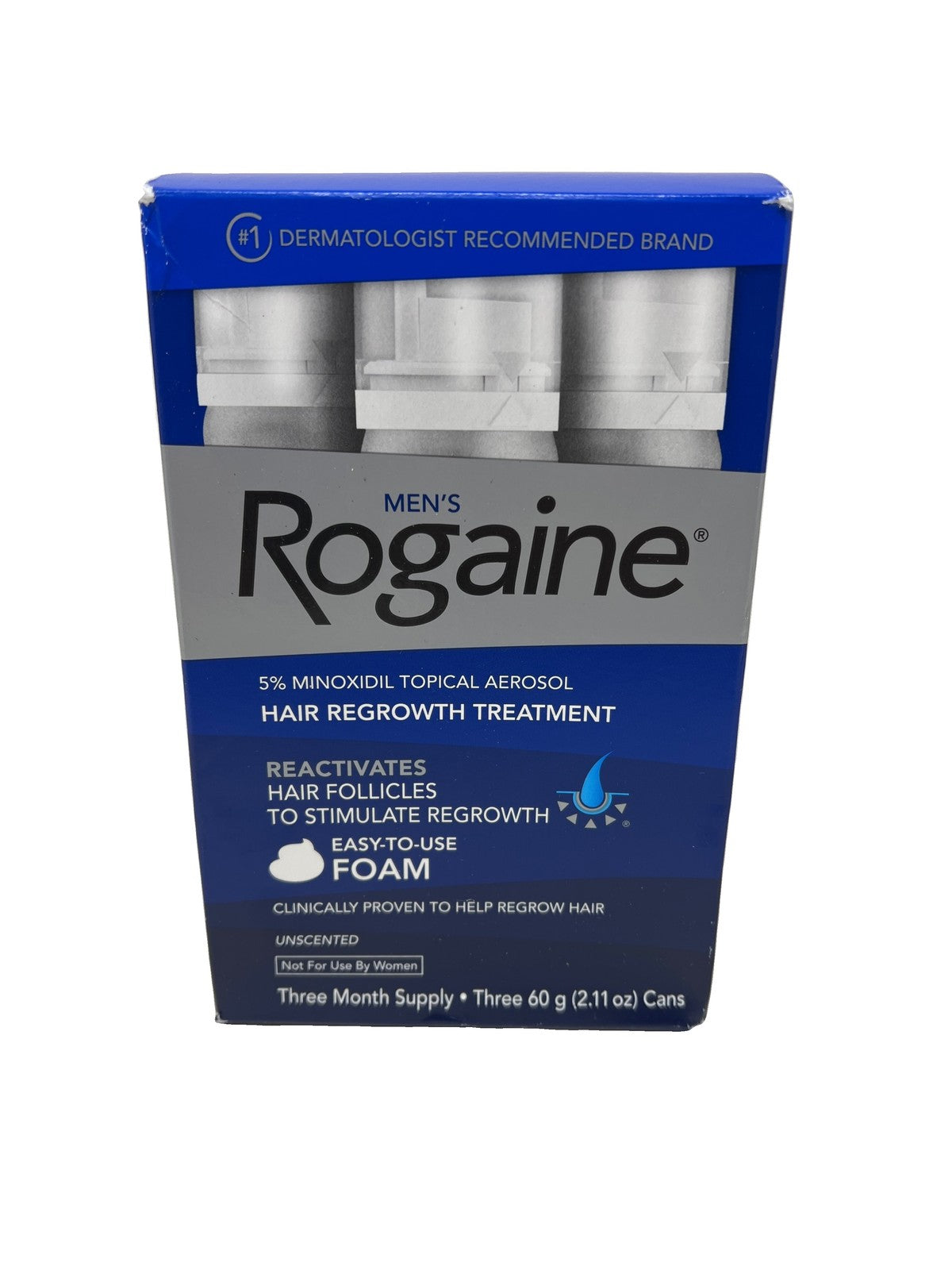 Rogaine Men's 5% Minoxidil Foam Hair Regrowth, 2.11 oz (3-Pack)