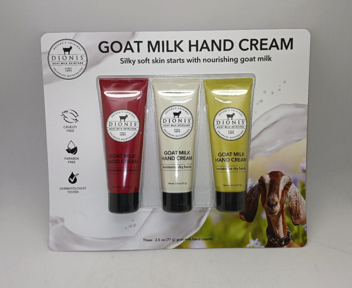 Goat Milk Hand Cream 3-Pack, 2.5oz – Sugarberry, Vanilla Chai, Crisp Pear