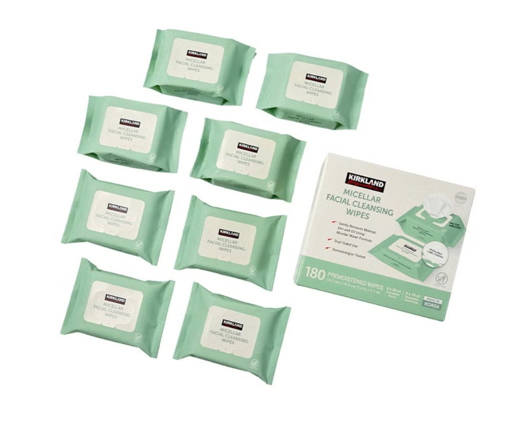 Micellar Facial Cleansing Wipes - Makeup Remover & Skin Care, 180 Count