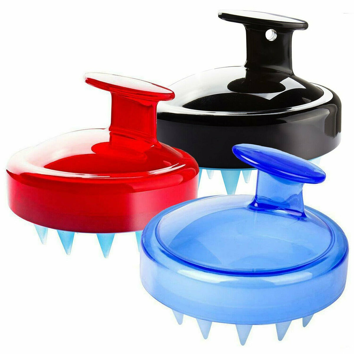 Hair Scalp Shampoo and Scalp Care Massager Brush - Soft Silicone, Multi-Color