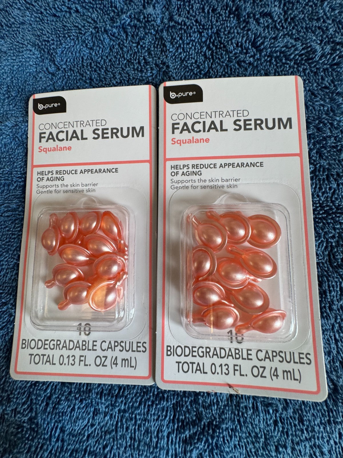 Squalane Facial Serum Capsules for Sensitive Skin - 2 Pack, Anti-Aging & Skin Barrier Support
