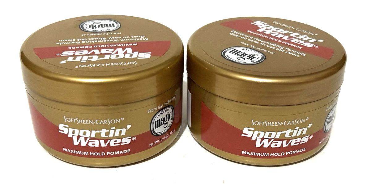 Sportin Waves Maximum Hold Pomade 3.5 oz - Pack of 2 for Hair Styling