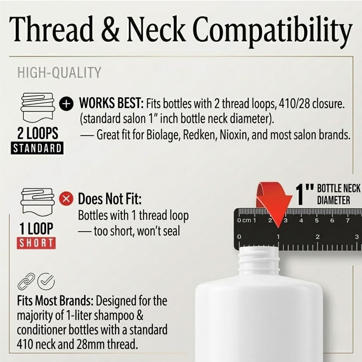 Salon-Quality Pump Dispensers for Shampoo & Conditioner - Black, 2 Pack