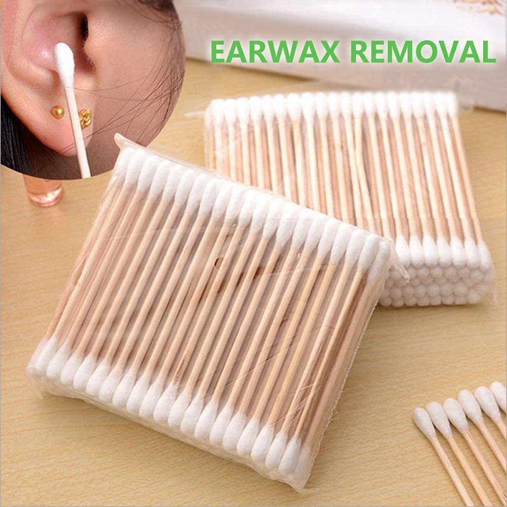 Eco-Friendly Wooden Cotton Swabs 2000-Piece Makeup & Craft Set