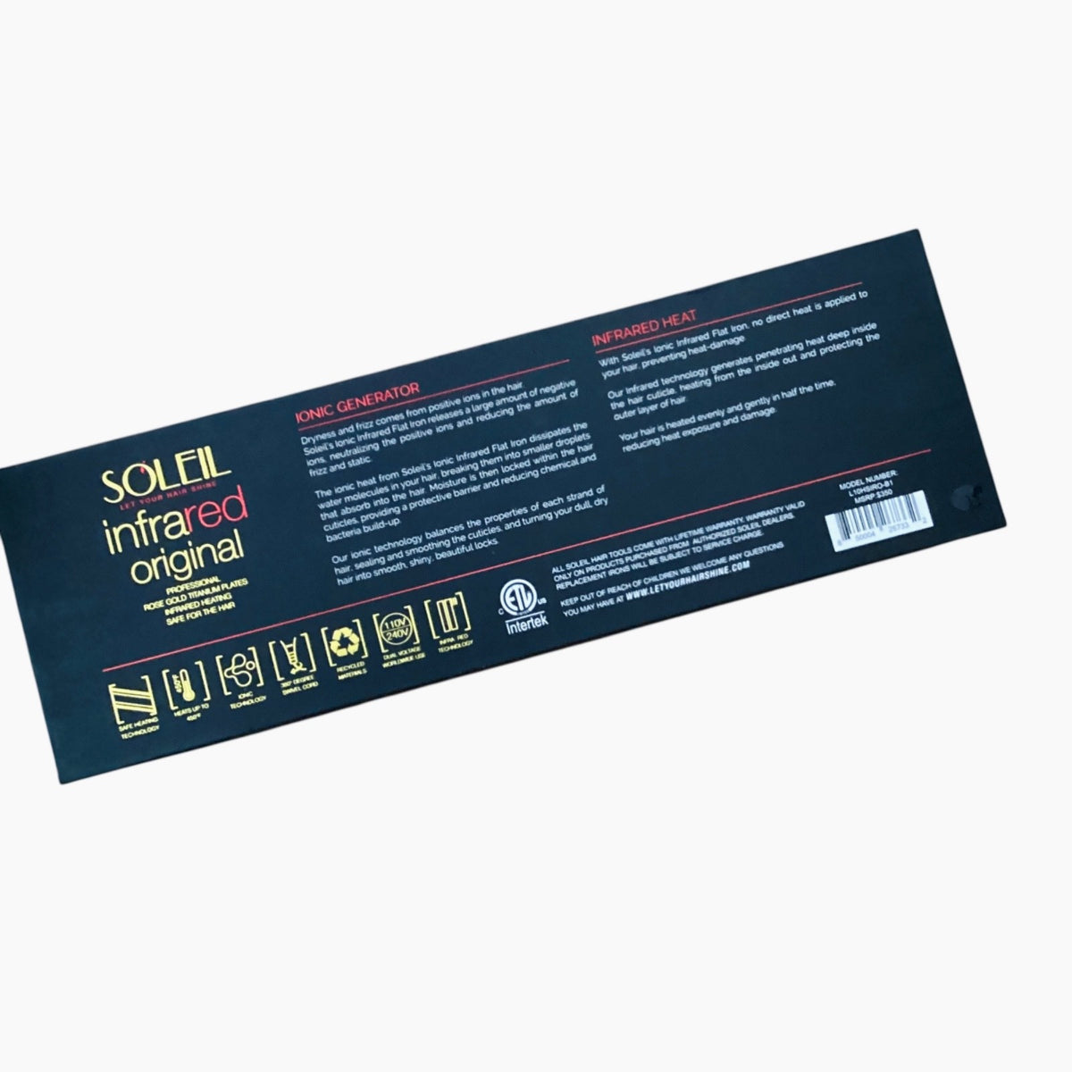 Infrared Titanium Plates Flat Iron for Hair Styling - Soleil