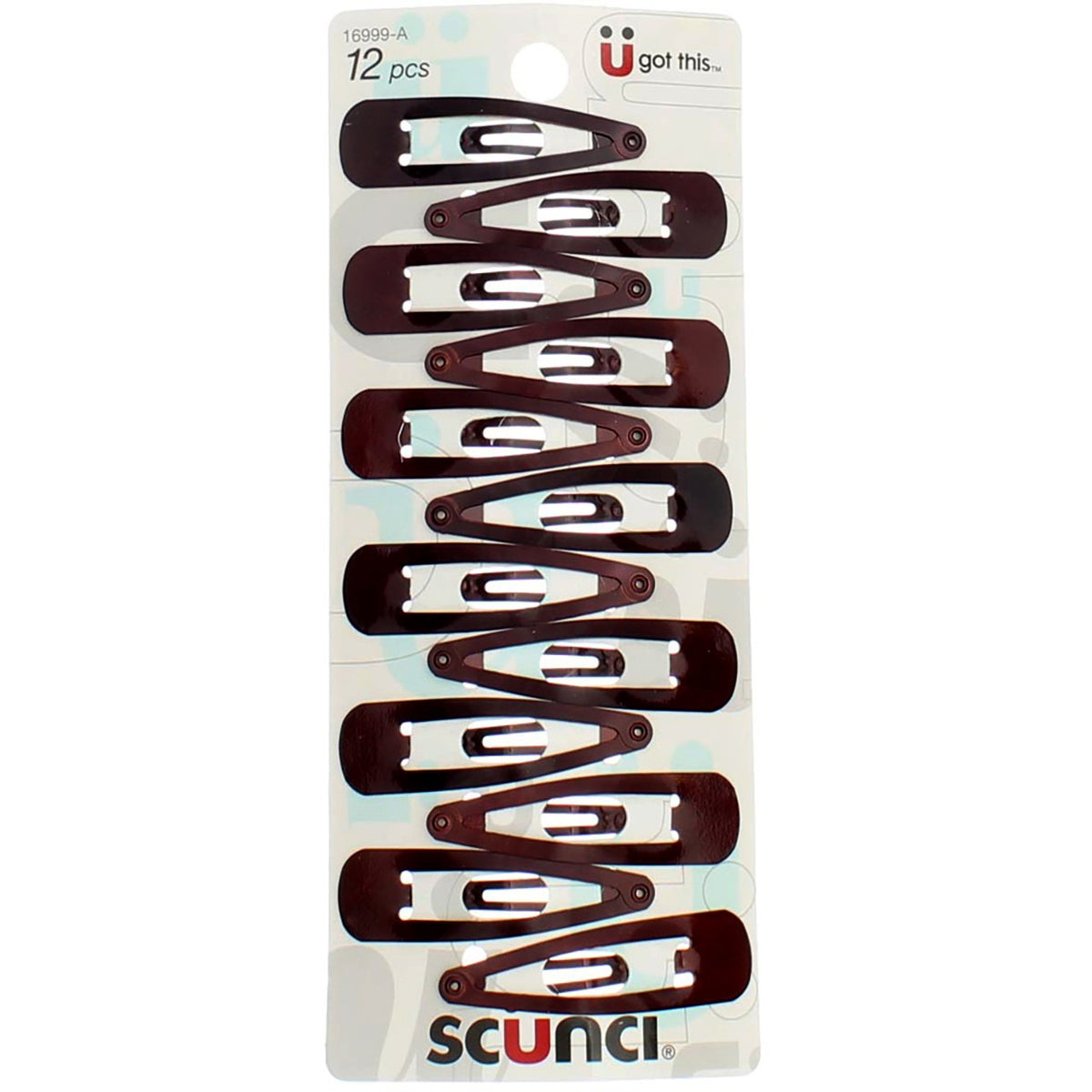 6 Pack Scunci Center Clippies Hair Barrettes, 12 Ct