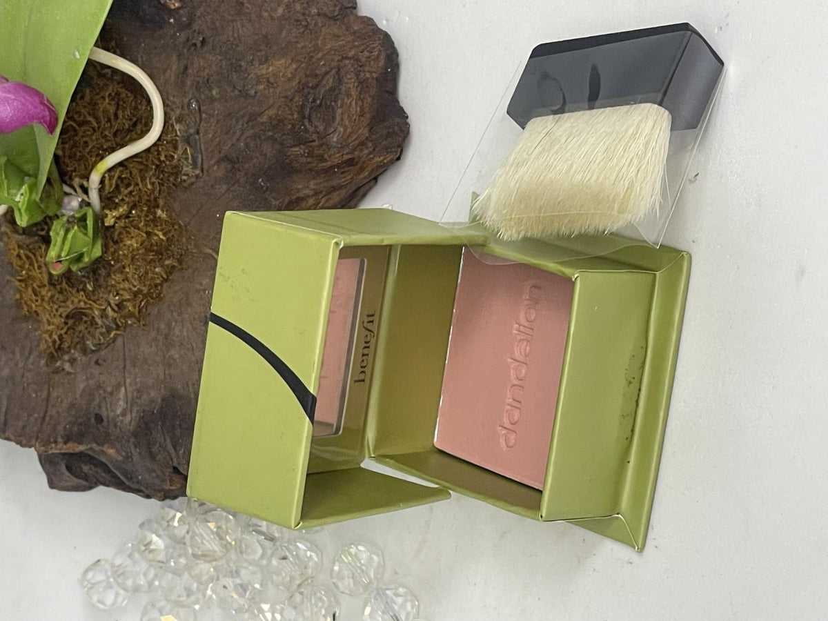 Benefit Dandelion Blush with Brush - Baby Pink, Travel Size, Satin Finish