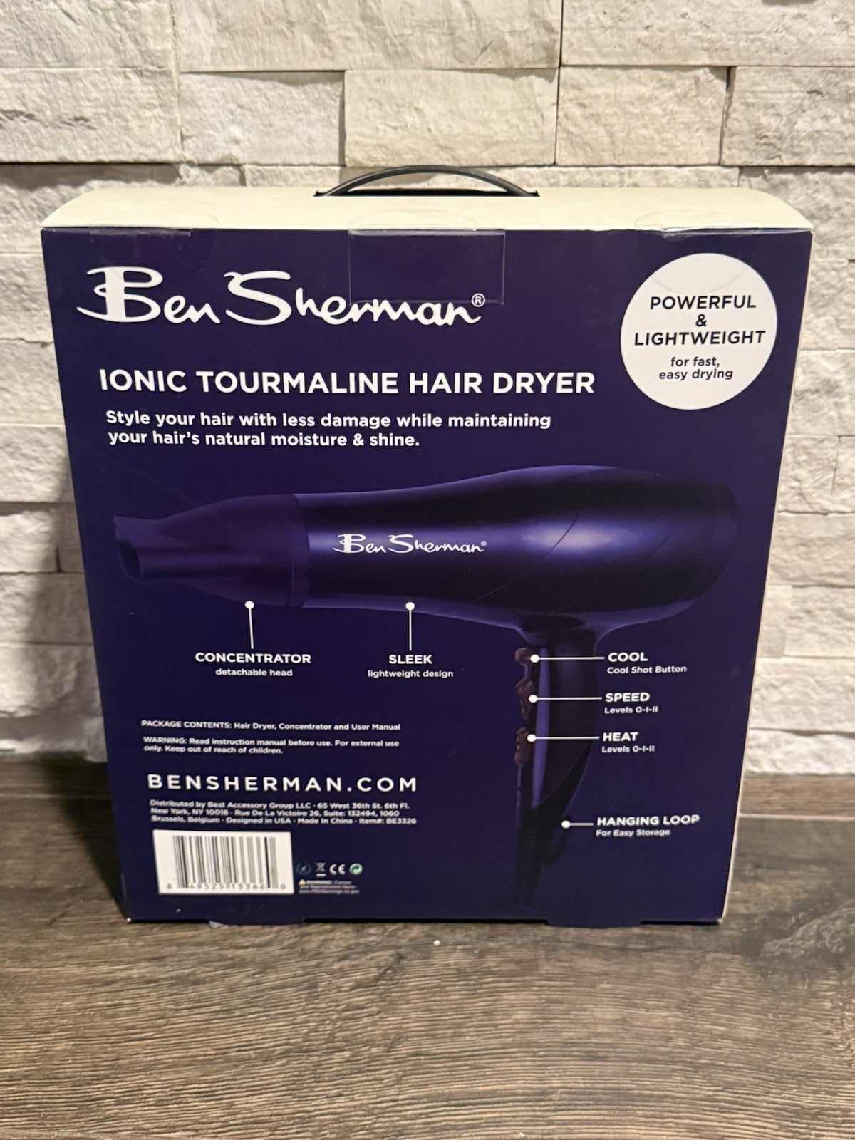 Ben Sherman Ionic Tourmaline Hair Dryer for Men 1875W Frizz Control Lightweight