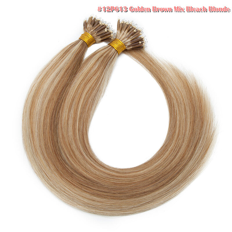 Nano Ring Hair Extensions Set - Real Remy Human Hair Full Head Thick 150g