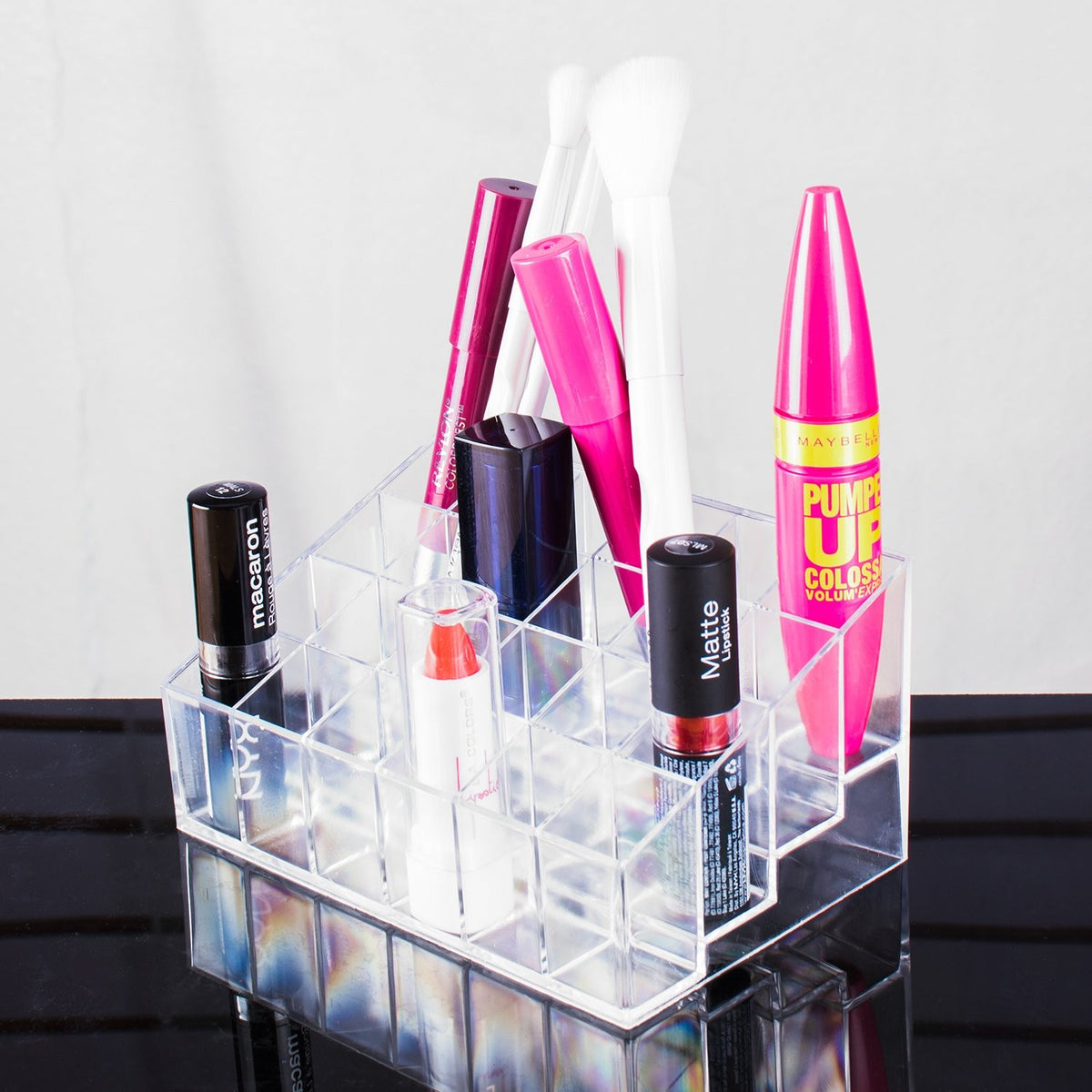 Transparent Makeup Organizer with Multiple Compartments - Clear Cosmetic Storage Box
