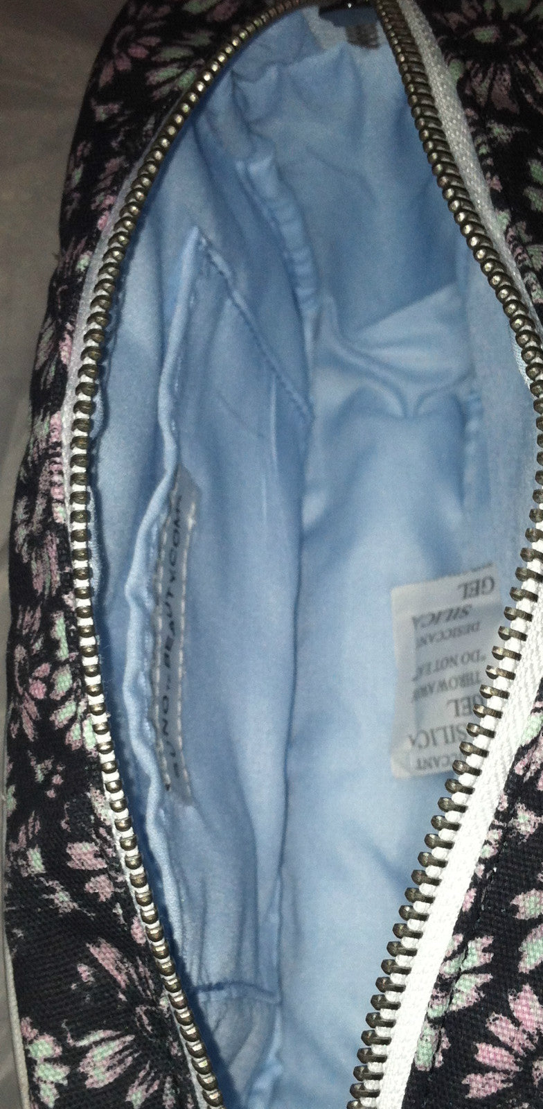 SunO Floral Cotton Canvas Makeup Bag - Black, Blue & Pink