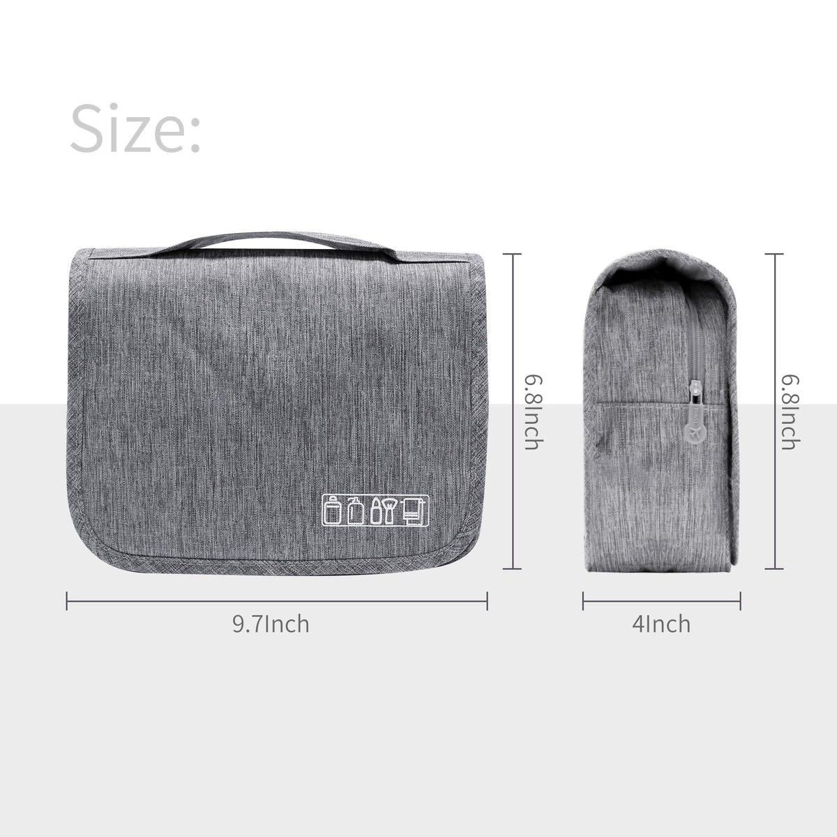 Large Capacity Waterproof Toiletry Bag with Hanging Hook for Travel