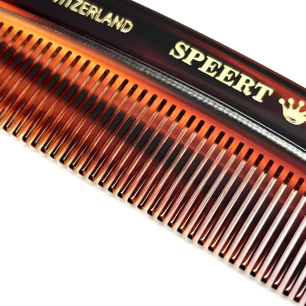 Handmade Swiss Cellulose Acetate Comb - Tortoise Brown, 4.6 x 1.1 Inches