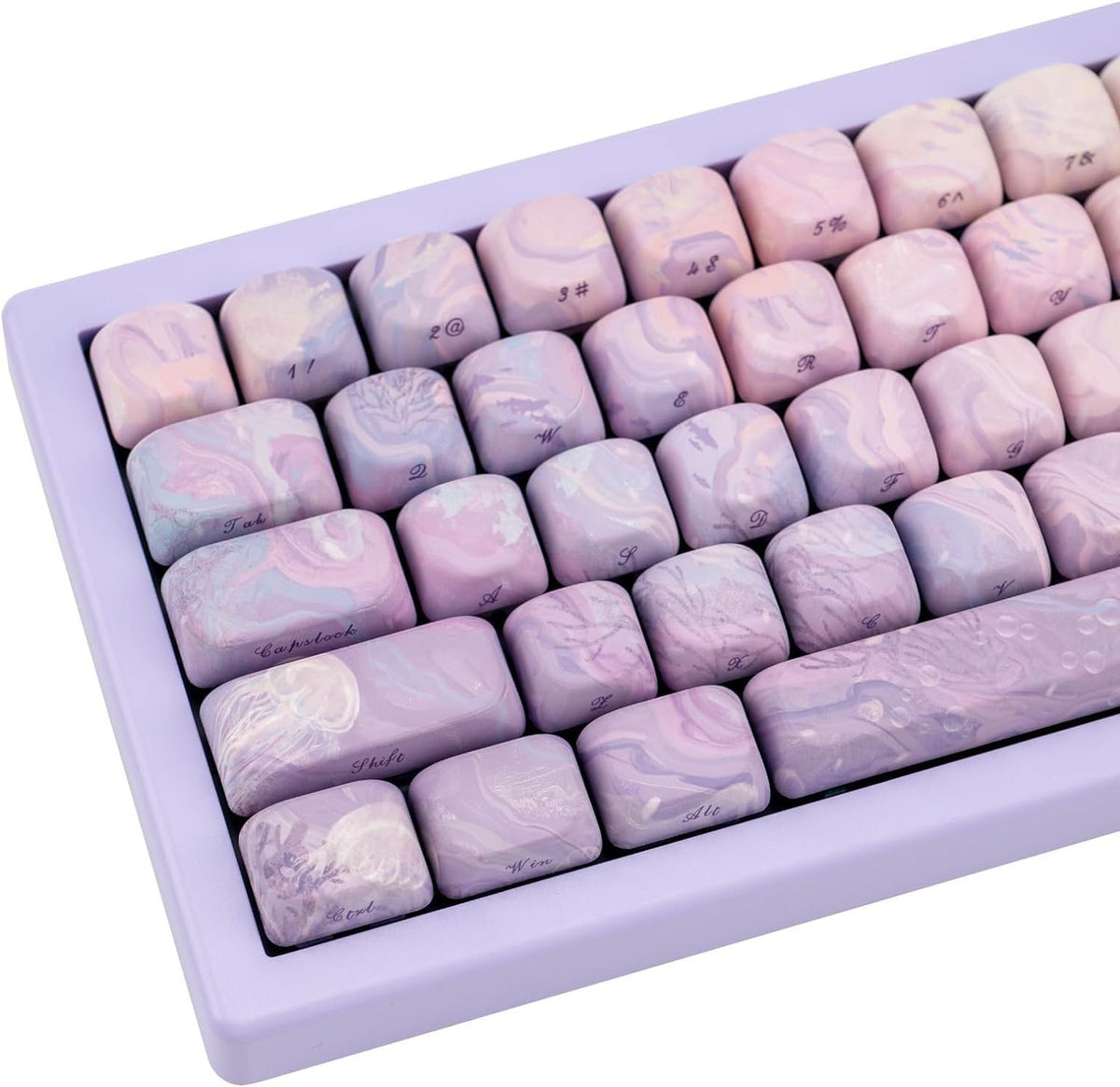 Purple Dye Sub PBT Keycap Set for Mechanical Gaming Keyboard - Round Side Print