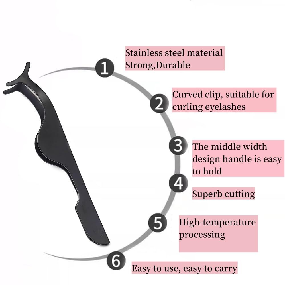 Stainless Steel Eyelash Extension Tweezers Set - Applicator & Remover, 2 Pack