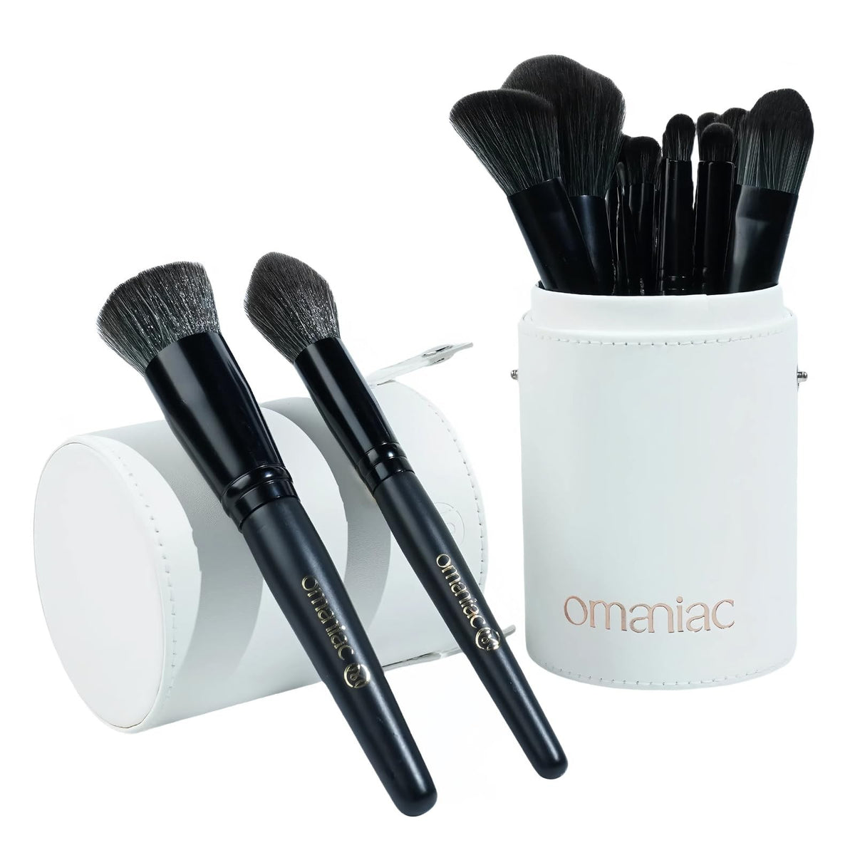 20-Piece Makeup Brush Set with Travel Case - Professional Synthetic Brushes