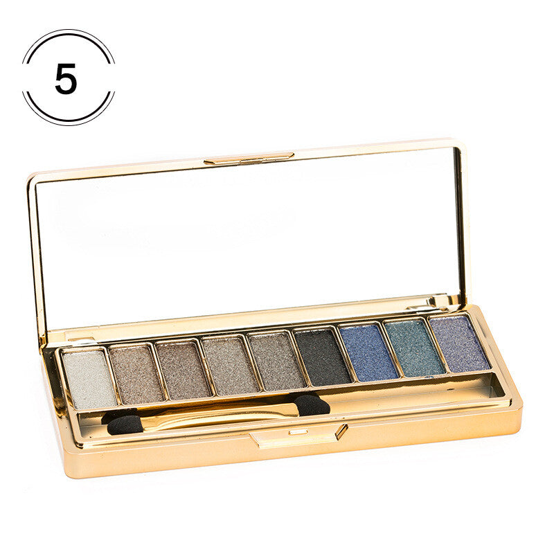 9 Colors Glitter Eyeshadow Palette & Makeup Brush Set for Party & Daily Wear