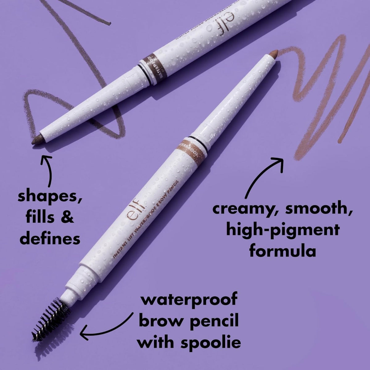 e.l.f. Instant Lift Waterproof Eyebrow Pencil Dual-Ended with Precision Tip & Spoolie